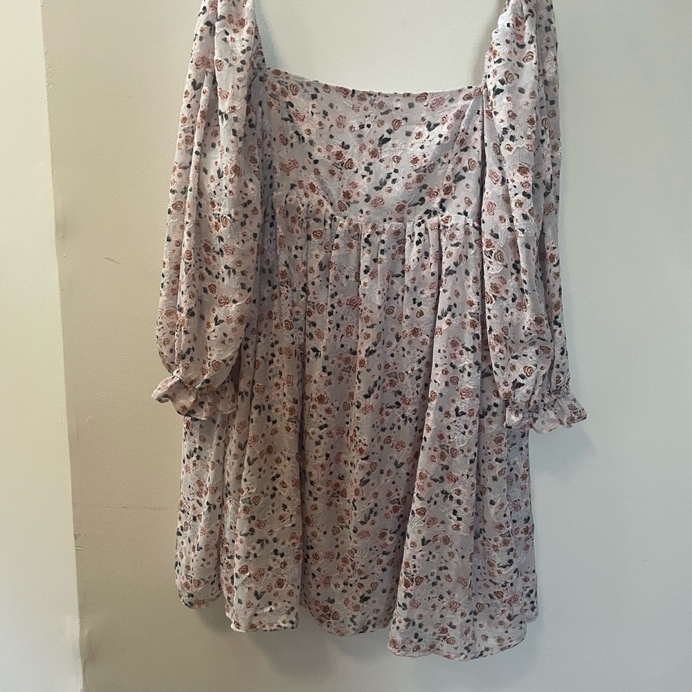 Blue Rain Elegant Floral Patterned Dress